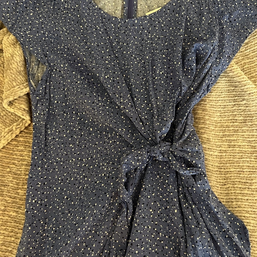 NEW Loft Outlet ruffle Dress faux wrap with side tie